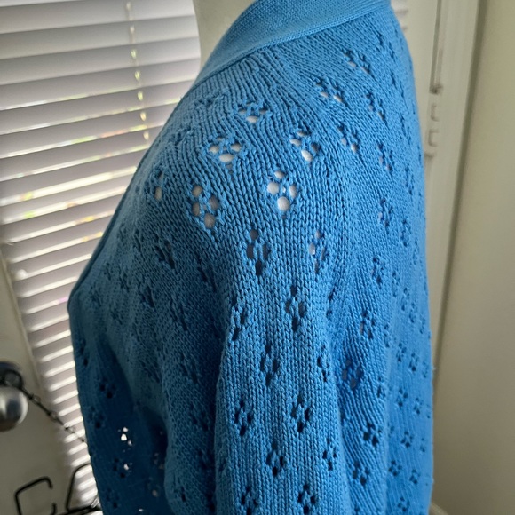 GRACE ELEMENTS PRE-LOVED BABY BLUE SHORT SLEEVES KNIT SHRUG - Picture 6 of 13